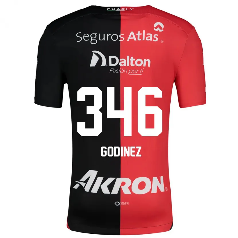 Danxen Mænd Olmo Godínez #346 Rød Sort Hjemmebane Spillertrøjer 2024/25 Trøje T-Shirt