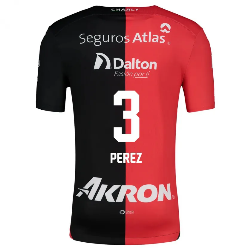 Danxen Mænd María Fernanda Pérez #3 Rød Sort Hjemmebane Spillertrøjer 2024/25 Trøje T-Shirt