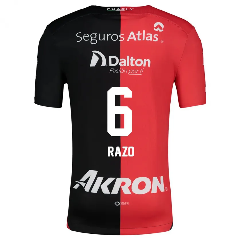 Danxen Mænd Valeria Razo #6 Rød Sort Hjemmebane Spillertrøjer 2024/25 Trøje T-Shirt