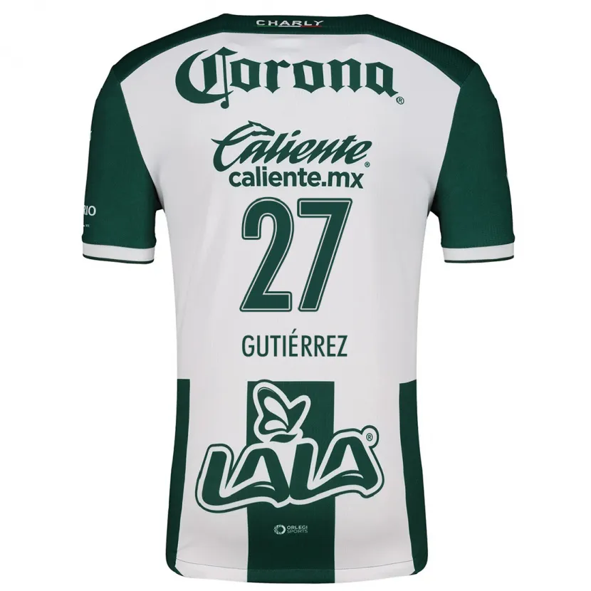Danxen Mænd Luis Gutiérrez #27 Grøn Hvid Hjemmebane Spillertrøjer 2024/25 Trøje T-Shirt