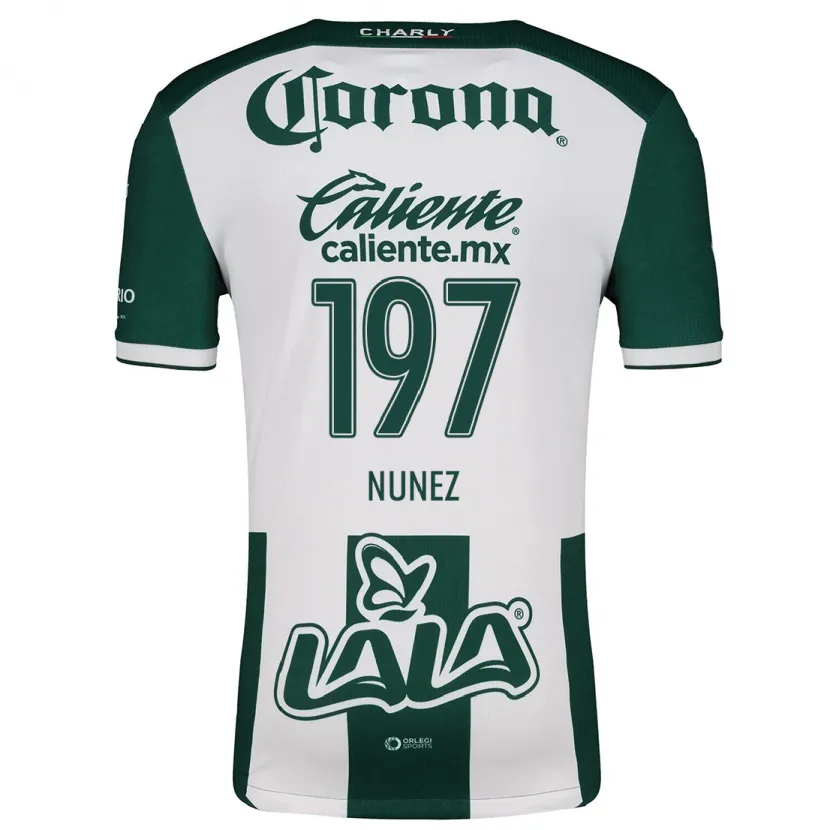 Danxen Mænd Kevin Núñez #197 Grøn Hvid Hjemmebane Spillertrøjer 2024/25 Trøje T-Shirt