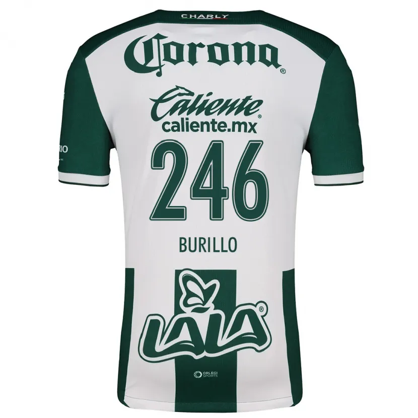 Danxen Mænd Juan Burillo #246 Grøn Hvid Hjemmebane Spillertrøjer 2024/25 Trøje T-Shirt