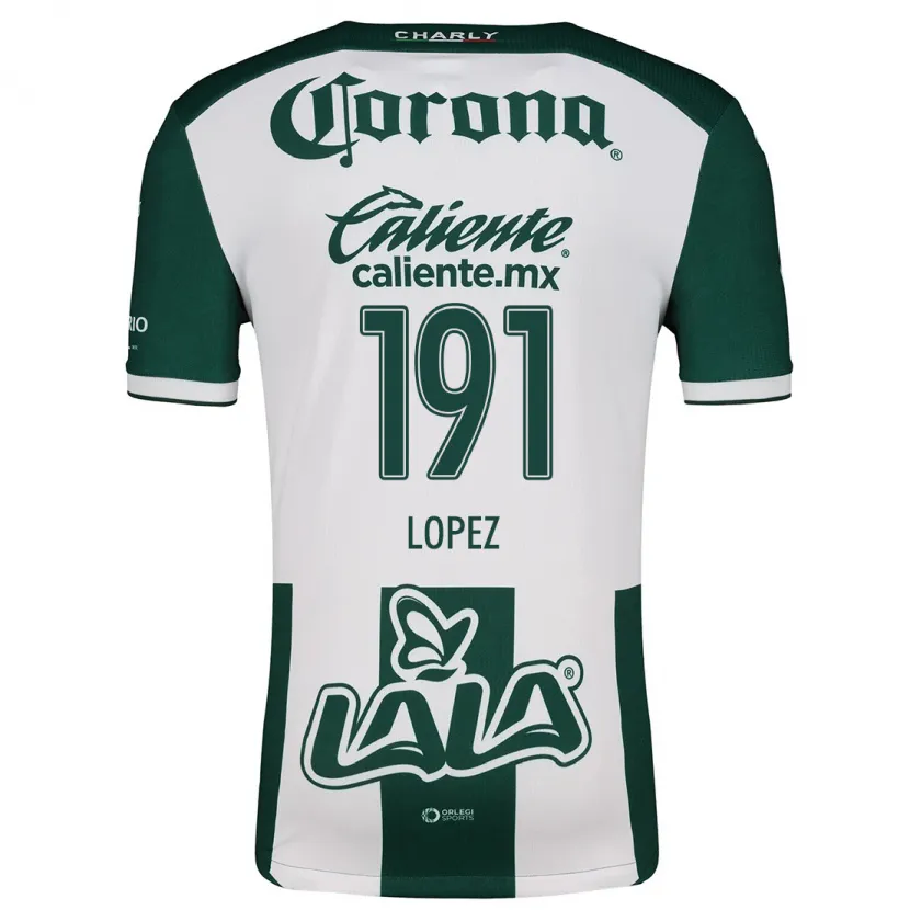 Danxen Mænd Carlos López #191 Grøn Hvid Hjemmebane Spillertrøjer 2024/25 Trøje T-Shirt