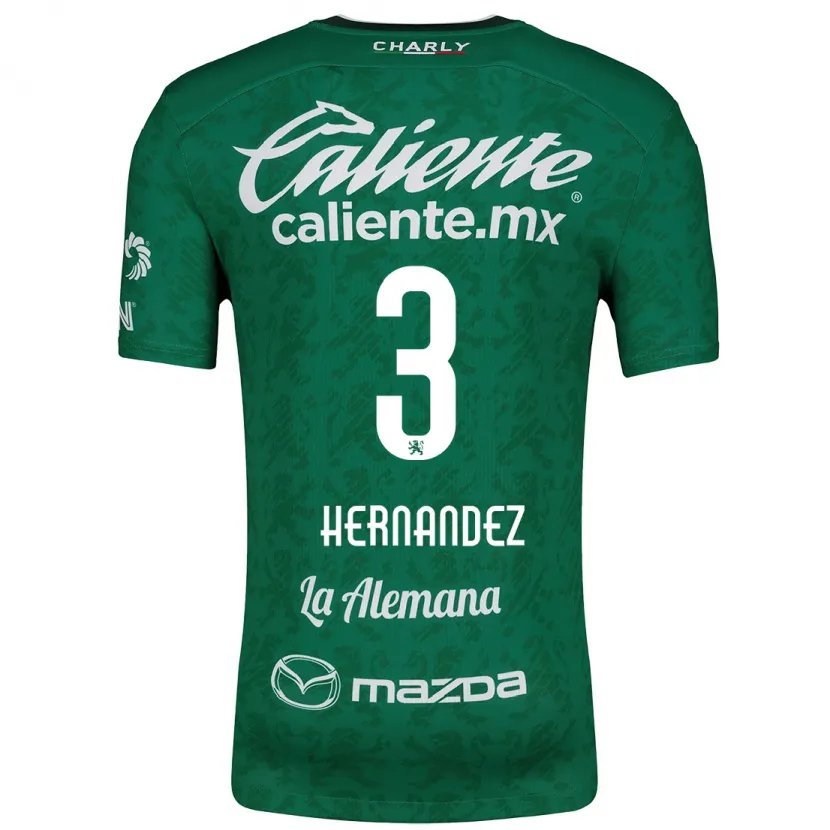 Danxen Mænd Pedro Hernández #3 Grøn Hvid Hjemmebane Spillertrøjer 2024/25 Trøje T-Shirt