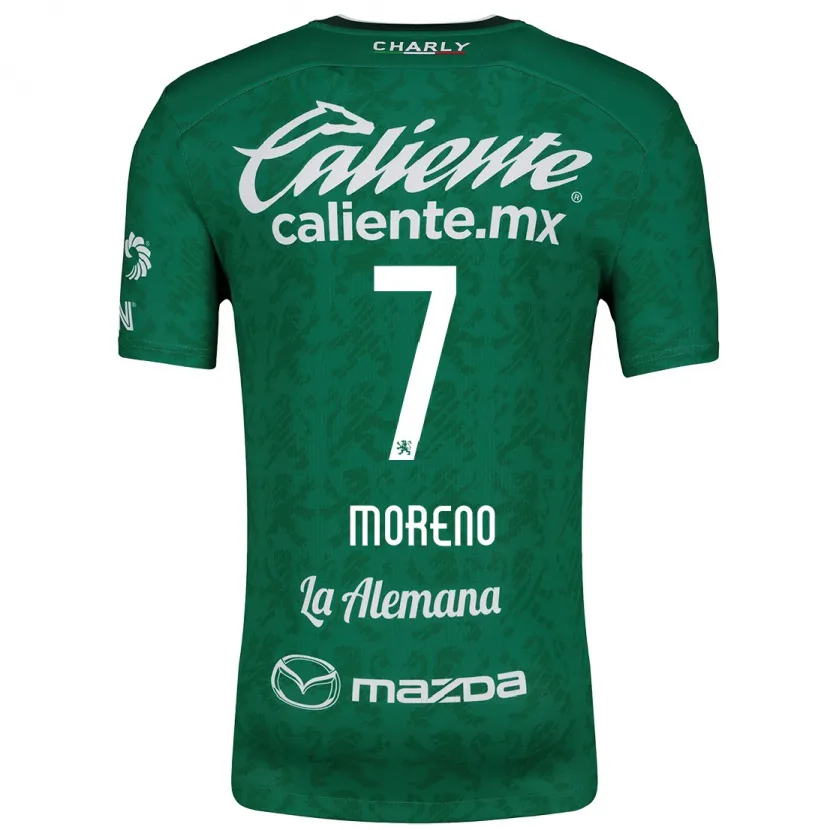 Danxen Mænd Iván Moreno #7 Grøn Hvid Hjemmebane Spillertrøjer 2024/25 Trøje T-Shirt