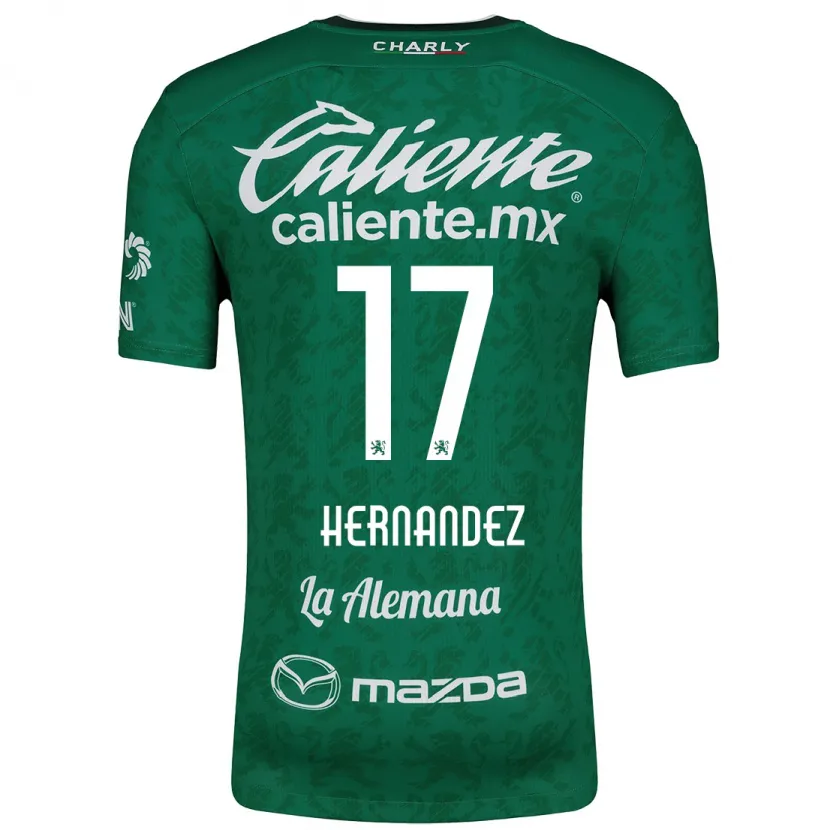 Danxen Mænd Daniel Hernández #17 Grøn Hvid Hjemmebane Spillertrøjer 2024/25 Trøje T-Shirt