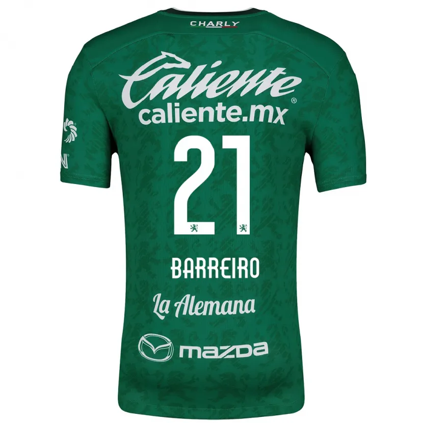 Danxen Mænd Stiven Barreiro #21 Grøn Hvid Hjemmebane Spillertrøjer 2024/25 Trøje T-Shirt