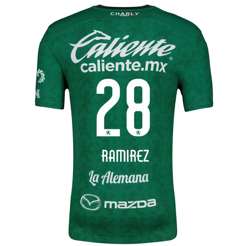 Danxen Mænd David Ramírez #28 Grøn Hvid Hjemmebane Spillertrøjer 2024/25 Trøje T-Shirt