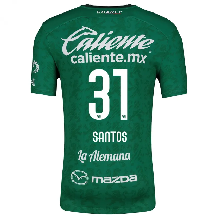 Danxen Mænd Sebastián Santos #31 Grøn Hvid Hjemmebane Spillertrøjer 2024/25 Trøje T-Shirt