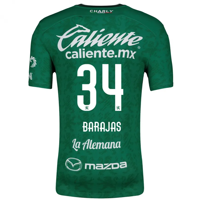 Danxen Mænd Víctor Barajas #34 Grøn Hvid Hjemmebane Spillertrøjer 2024/25 Trøje T-Shirt