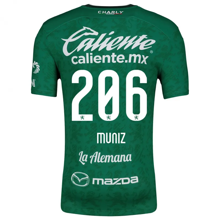 Danxen Mænd Isaác Muñíz #206 Grøn Hvid Hjemmebane Spillertrøjer 2024/25 Trøje T-Shirt