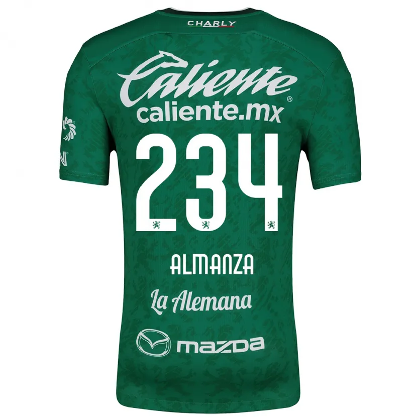 Danxen Mænd Román Almanza #234 Grøn Hvid Hjemmebane Spillertrøjer 2024/25 Trøje T-Shirt
