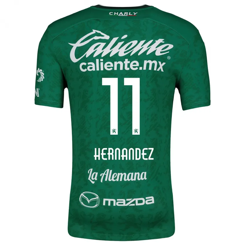 Danxen Mænd Elías Hernández #11 Grøn Hvid Hjemmebane Spillertrøjer 2024/25 Trøje T-Shirt
