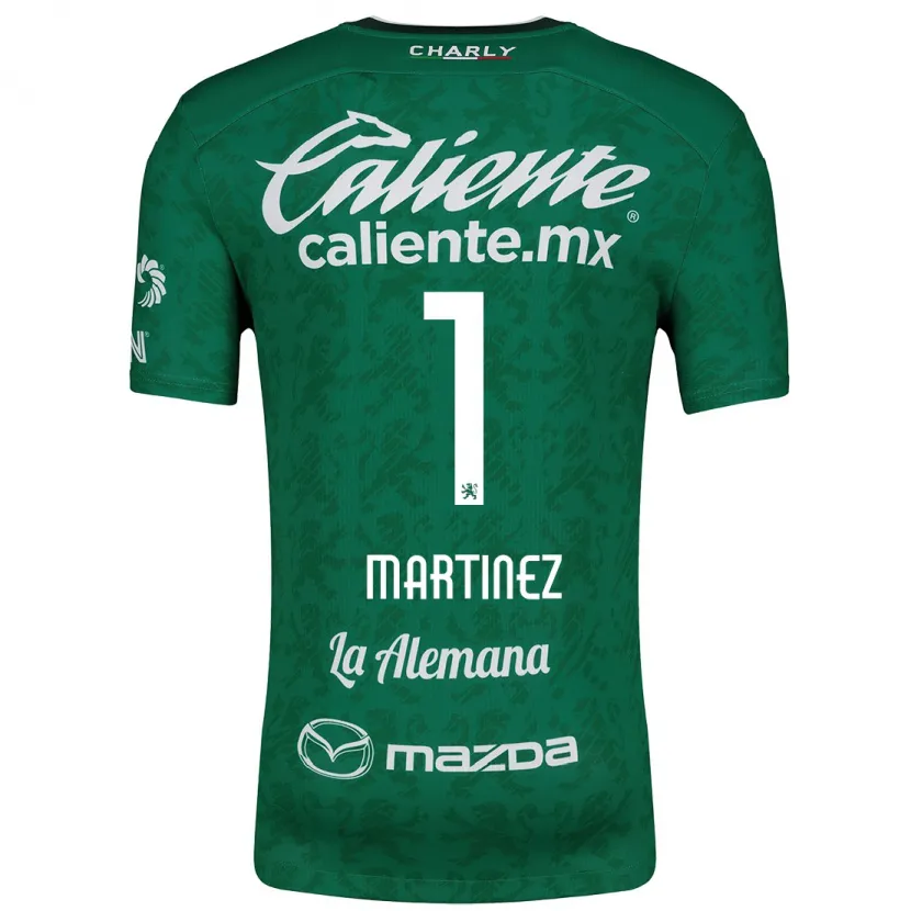 Danxen Mænd Angeles Martínez #1 Grøn Hvid Hjemmebane Spillertrøjer 2024/25 Trøje T-Shirt