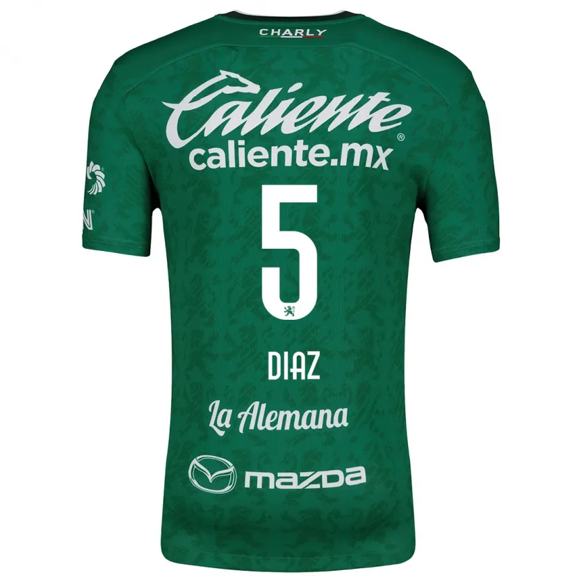Danxen Mænd Brenda Díaz #5 Grøn Hvid Hjemmebane Spillertrøjer 2024/25 Trøje T-Shirt