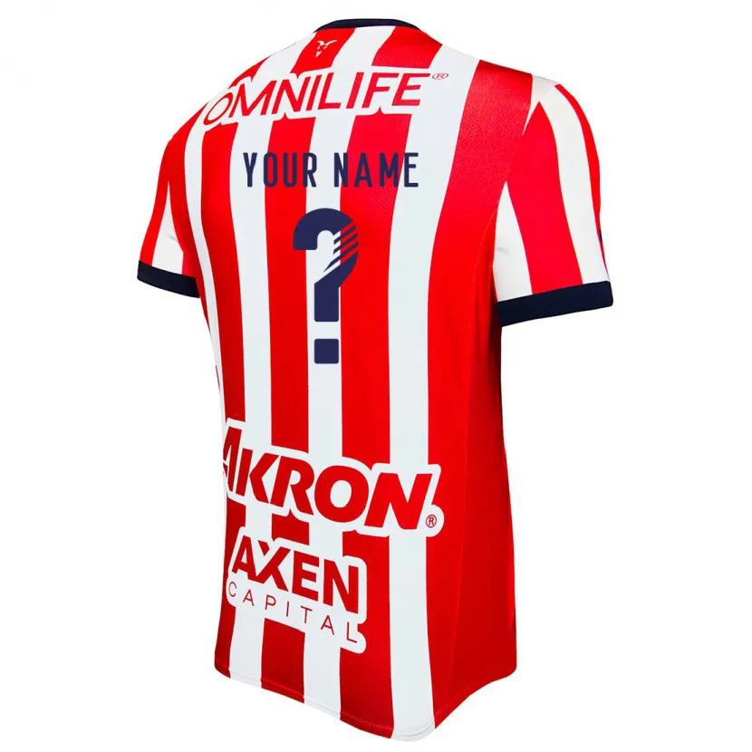Danxen Mænd Dit Navn #0 Rød Hvid Blå Hjemmebane Spillertrøjer 2024/25 Trøje T-Shirt