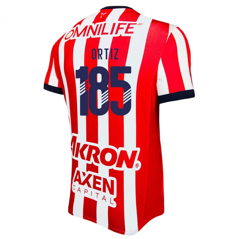 Danxen Mænd Gibrán Ortiz #185 Rød Hvid Blå Hjemmebane Spillertrøjer 2024/25 Trøje T-Shirt