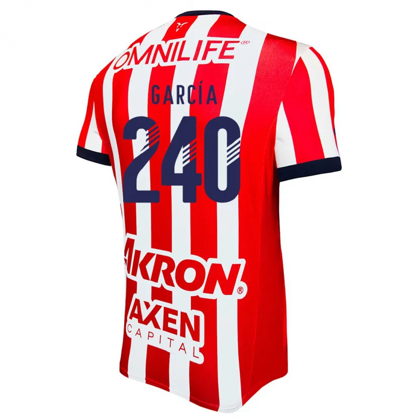 Danxen Mænd Víctor García #240 Rød Hvid Blå Hjemmebane Spillertrøjer 2024/25 Trøje T-Shirt