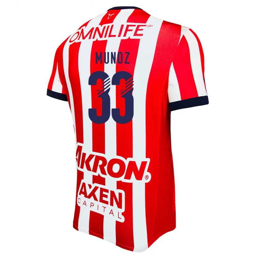 Danxen Mænd Zahid Muñoz #33 Rød Hvid Blå Hjemmebane Spillertrøjer 2024/25 Trøje T-Shirt