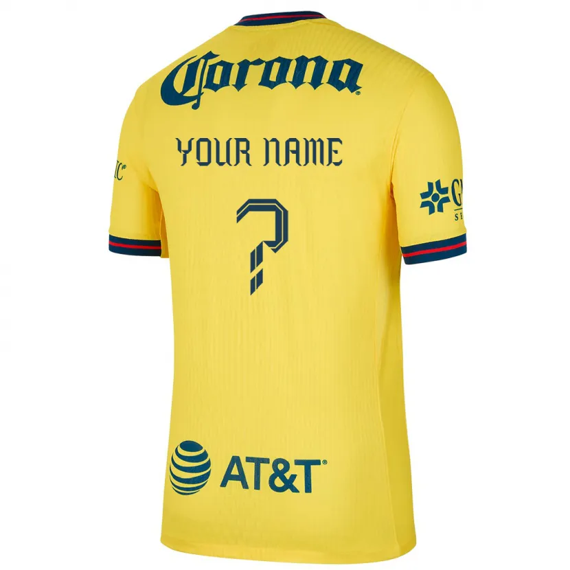 Danxen Mænd Dit Navn #0 Gul Blå Hjemmebane Spillertrøjer 2024/25 Trøje T-Shirt