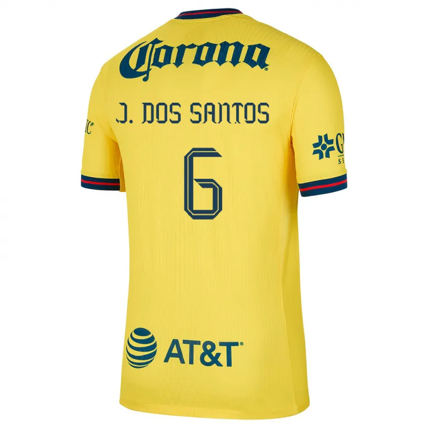 Danxen Mænd Jonathan Dos Santos #6 Gul Blå Hjemmebane Spillertrøjer 2024/25 Trøje T-Shirt