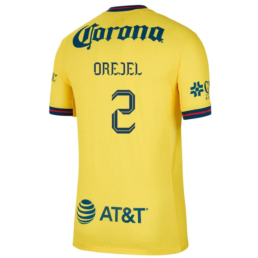 Danxen Mænd Jocelyn Orejel #2 Gul Blå Hjemmebane Spillertrøjer 2024/25 Trøje T-Shirt