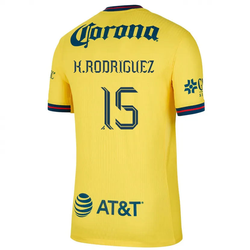 Danxen Mænd Kimberly Rodriguez #15 Gul Blå Hjemmebane Spillertrøjer 2024/25 Trøje T-Shirt