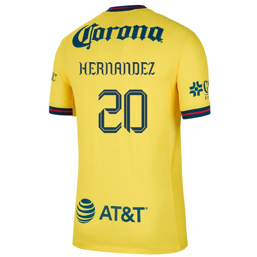 Danxen Mænd Nicki Hernandez #20 Gul Blå Hjemmebane Spillertrøjer 2024/25 Trøje T-Shirt
