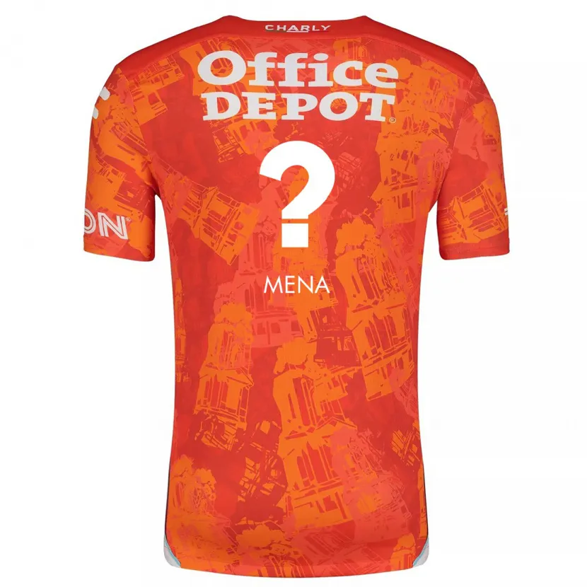 Danxen Mænd Ángel Mena #0 Orange Hvid Udebane Spillertrøjer 2024/25 Trøje T-Shirt