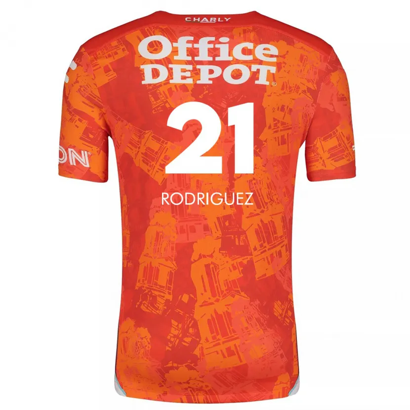 Danxen Mænd Valentín Rodríguez #21 Orange Hvid Udebane Spillertrøjer 2024/25 Trøje T-Shirt