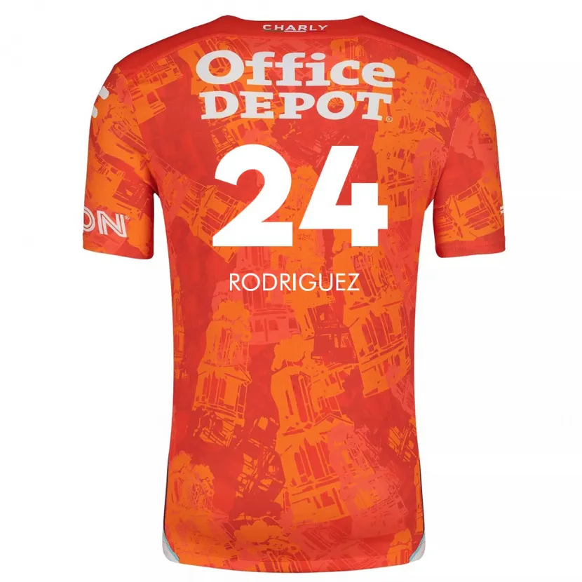 Danxen Mænd Luis Rodríguez #24 Orange Hvid Udebane Spillertrøjer 2024/25 Trøje T-Shirt
