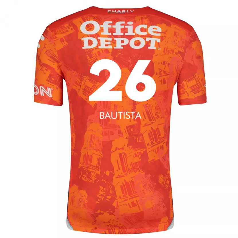 Danxen Mænd Alán Bautista #26 Orange Hvid Udebane Spillertrøjer 2024/25 Trøje T-Shirt