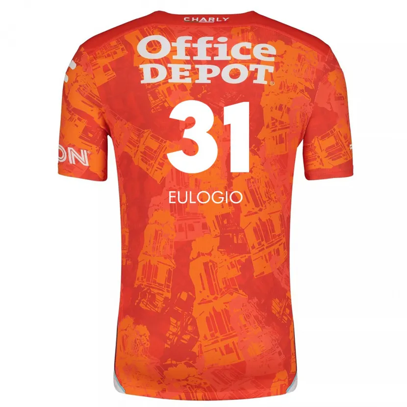 Danxen Mænd José Eulogio #31 Orange Hvid Udebane Spillertrøjer 2024/25 Trøje T-Shirt