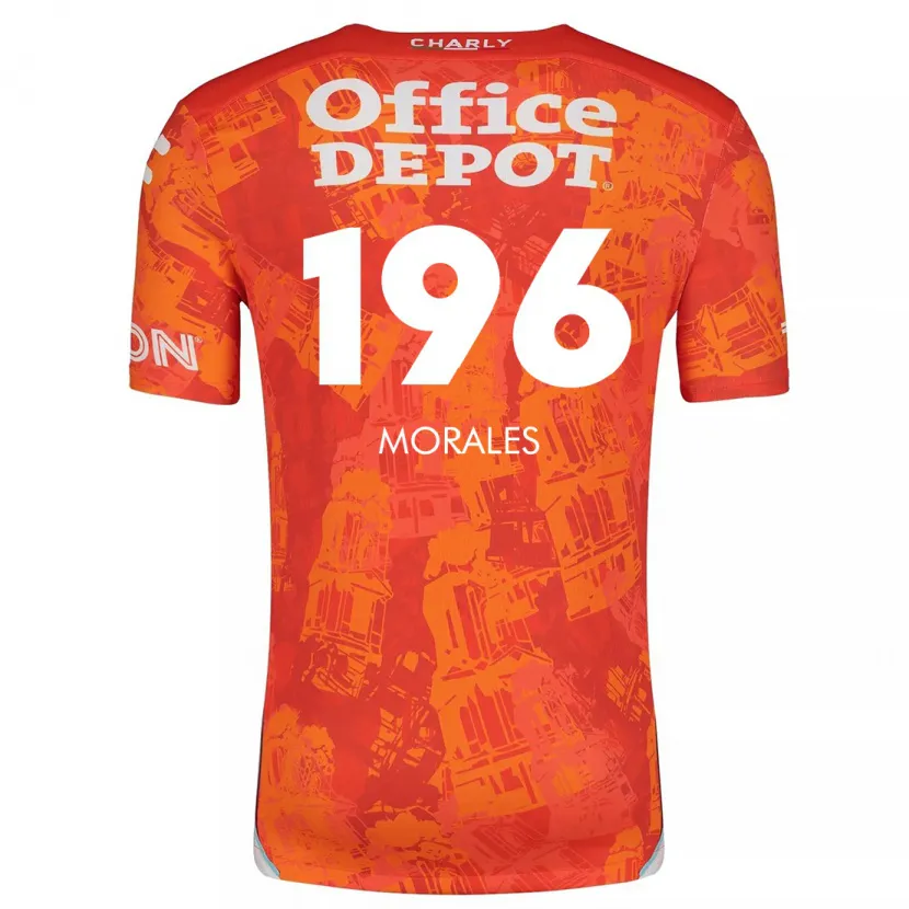 Danxen Mænd Erik Morales #196 Orange Hvid Udebane Spillertrøjer 2024/25 Trøje T-Shirt