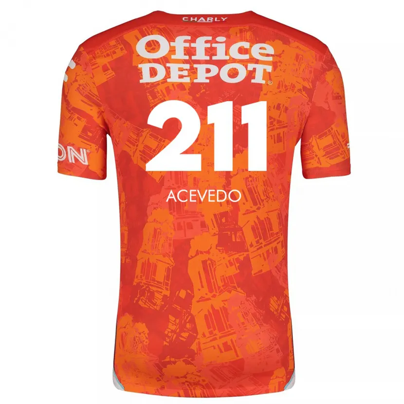 Danxen Mænd Gerardo Acevedo #211 Orange Hvid Udebane Spillertrøjer 2024/25 Trøje T-Shirt