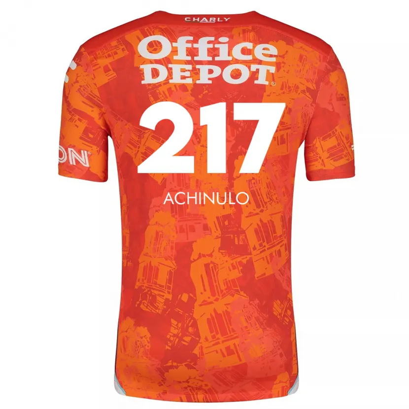 Danxen Mænd Princewill Achinulo #217 Orange Hvid Udebane Spillertrøjer 2024/25 Trøje T-Shirt