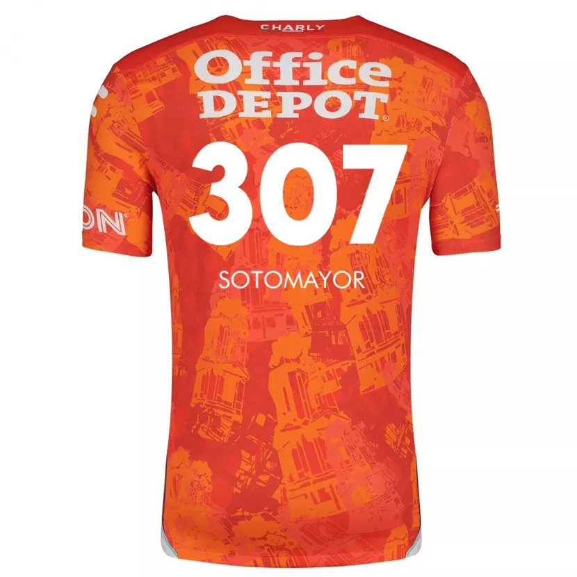 Danxen Mænd Jacob Sotomayor #307 Orange Hvid Udebane Spillertrøjer 2024/25 Trøje T-Shirt