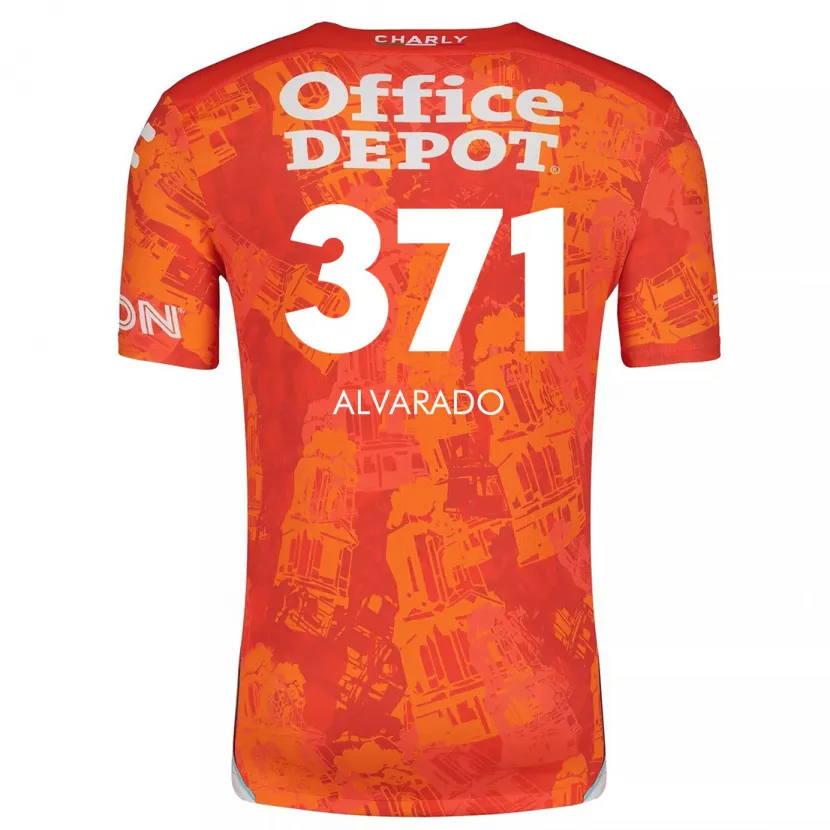 Danxen Mænd Brandon Alvarado #371 Orange Hvid Udebane Spillertrøjer 2024/25 Trøje T-Shirt