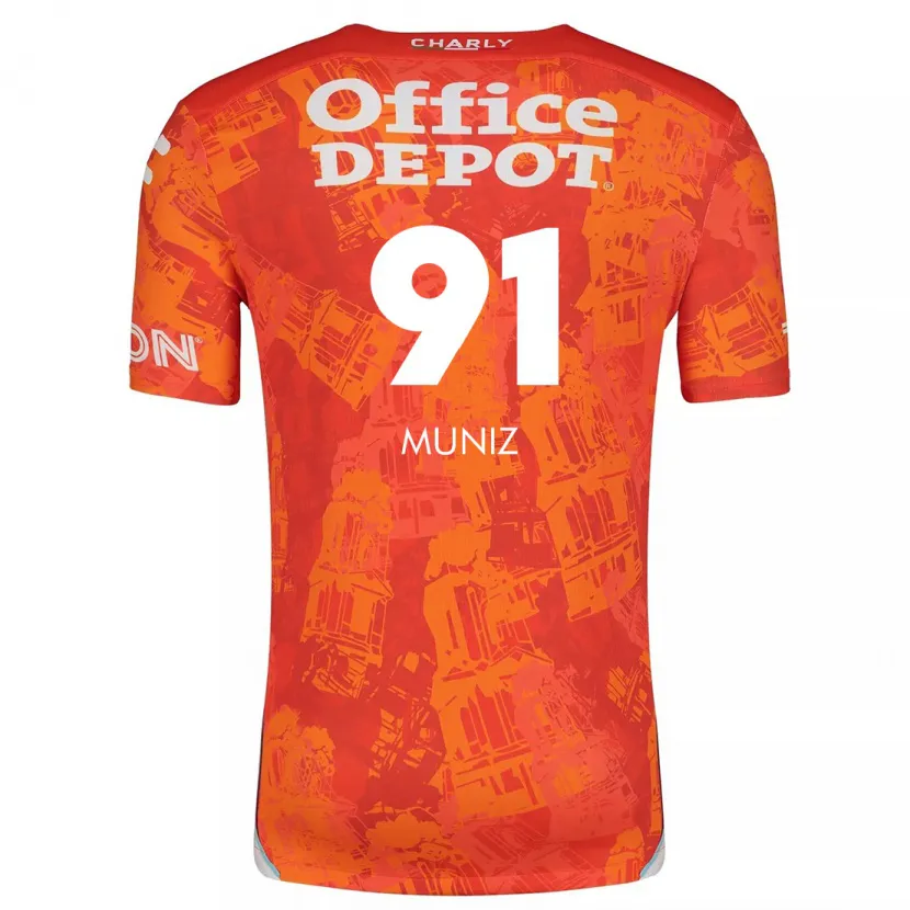 Danxen Mænd Brandon Muñiz #91 Orange Hvid Udebane Spillertrøjer 2024/25 Trøje T-Shirt