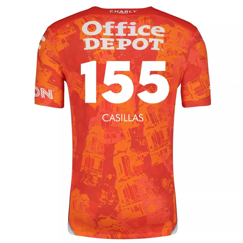 Danxen Mænd Johan Casillas #155 Orange Hvid Udebane Spillertrøjer 2024/25 Trøje T-Shirt