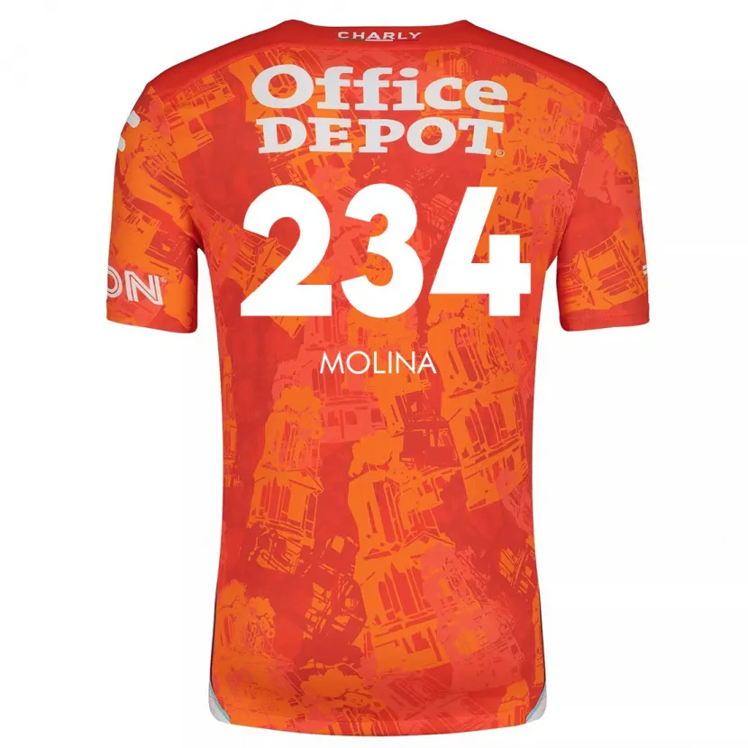 Danxen Mænd Yoshimar Molina #234 Orange Hvid Udebane Spillertrøjer 2024/25 Trøje T-Shirt