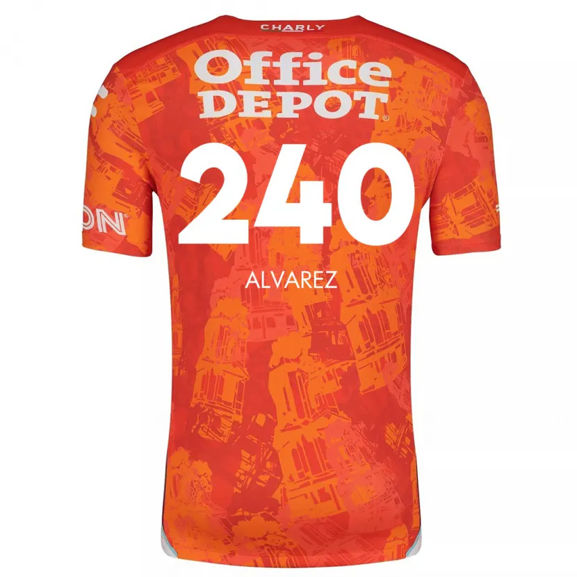Danxen Mænd Gael Álvarez #240 Orange Hvid Udebane Spillertrøjer 2024/25 Trøje T-Shirt