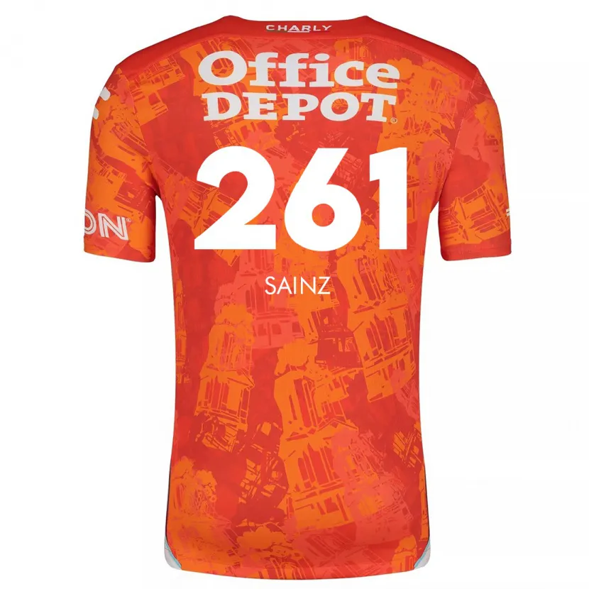 Danxen Mænd Diego Sáinz #261 Orange Hvid Udebane Spillertrøjer 2024/25 Trøje T-Shirt