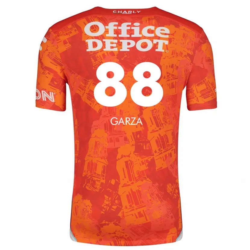Danxen Mænd Adrián Garza #88 Orange Hvid Udebane Spillertrøjer 2024/25 Trøje T-Shirt
