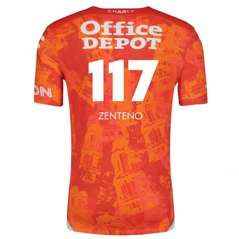 Danxen Mænd Gustavo Zenteno #117 Orange Hvid Udebane Spillertrøjer 2024/25 Trøje T-Shirt