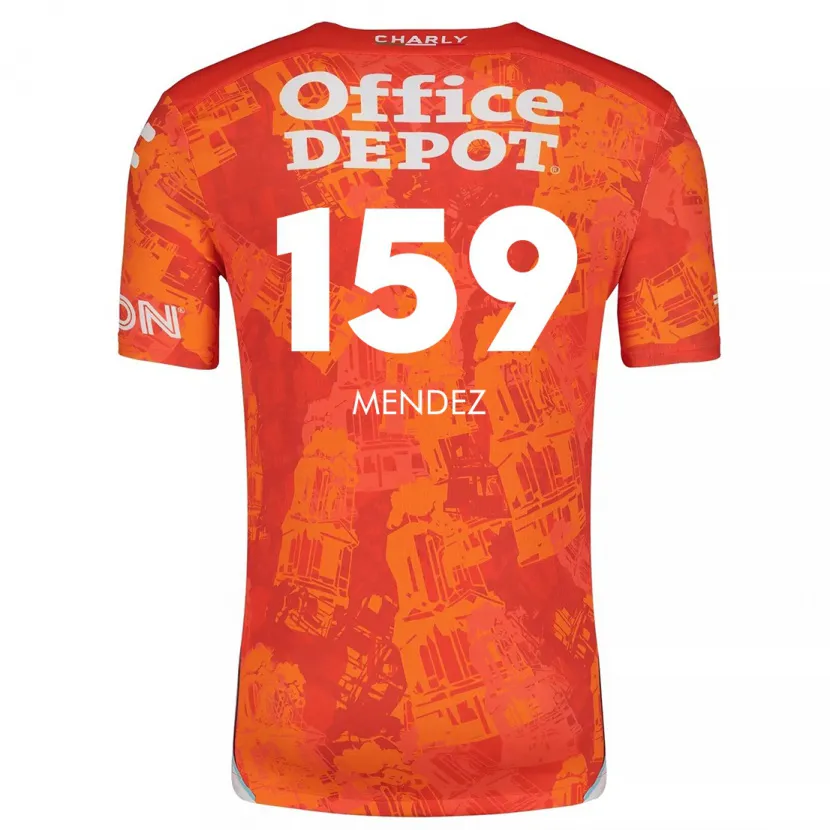 Danxen Mænd Daniel Méndez #159 Orange Hvid Udebane Spillertrøjer 2024/25 Trøje T-Shirt