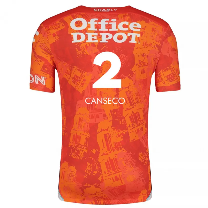 Danxen Mænd Fernanda Canseco #2 Orange Hvid Udebane Spillertrøjer 2024/25 Trøje T-Shirt