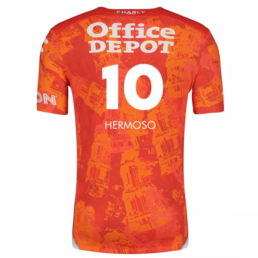 Danxen Mænd Jennifer Hermoso #10 Orange Hvid Udebane Spillertrøjer 2024/25 Trøje T-Shirt