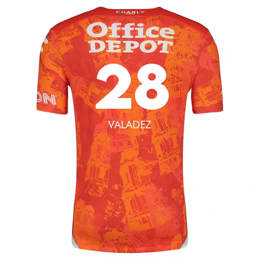 Danxen Mænd Julia Valadez #28 Orange Hvid Udebane Spillertrøjer 2024/25 Trøje T-Shirt
