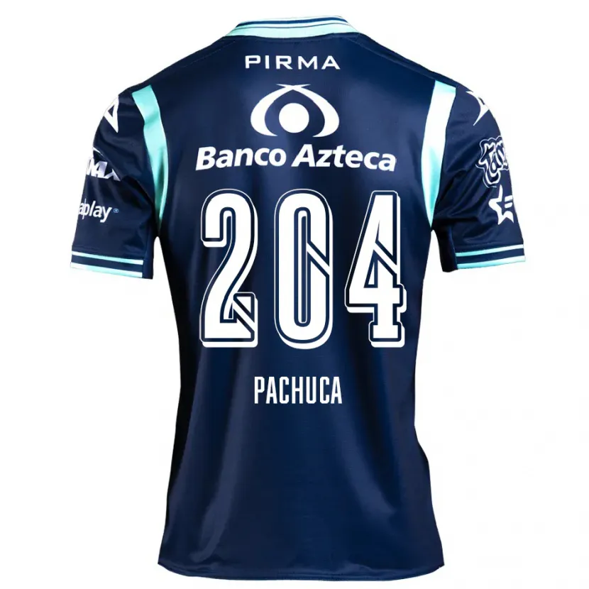 Danxen Mænd José Pachuca #204 Marine Blå Udebane Spillertrøjer 2024/25 Trøje T-Shirt